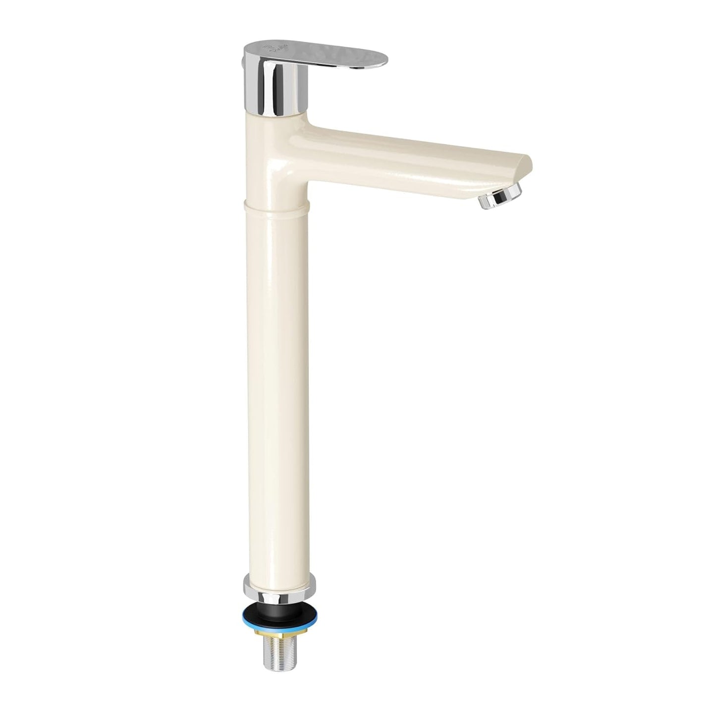 Pixaflo Koroit Brass Extended Tall Body Pillar Cock 12 inch Tap for Wash Basin | Deck Mounted | Cold Water Tap (Not Hot & Cold Mixer) | Counter Top/Table Top Faucet | Foam Flow | Ivory Finish
