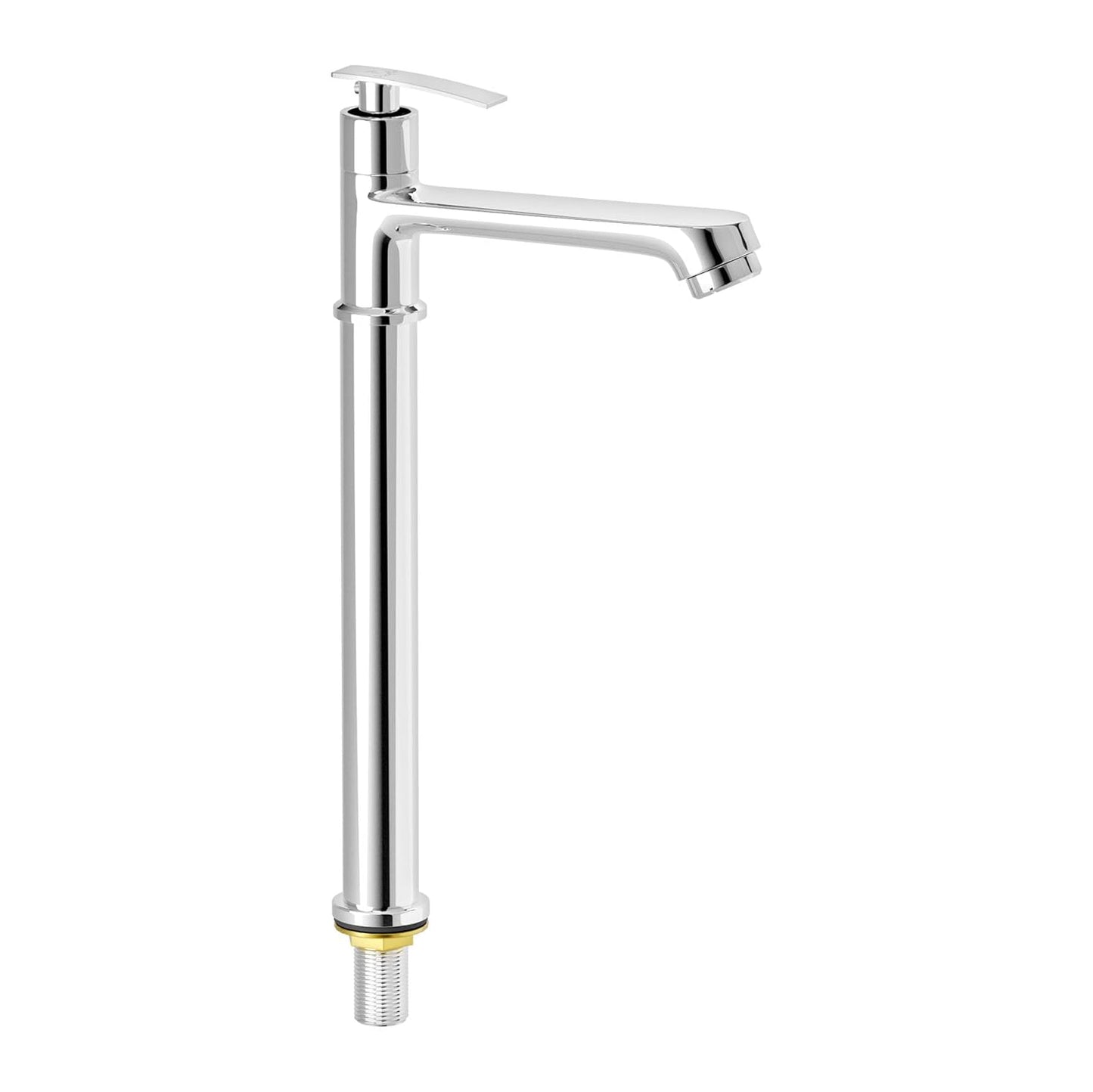 Pixaflo Moonstone Brass Extended Tall Body Pillar Cock 12 inch Tap for Wash Basin | Deck Mounted | Cold Water Tap (Not Hot & Cold Mixer) | Counter Top/Table Top Faucet | Foam Flow | Chrome Finish