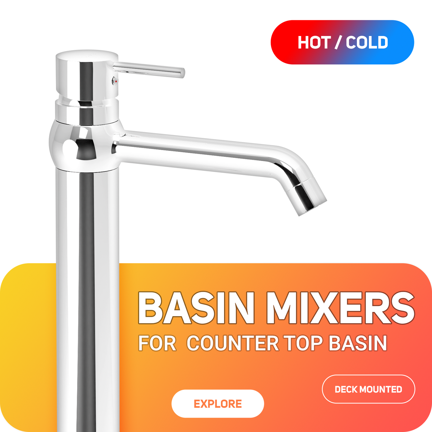 Single Lever Basin Mixers 12" Tall