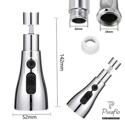 Pixaflo Tap Extender for Kitchen Sink | Flexible Faucet with Tap Extension for Convenient Use Upgrade Your Kitchen Sink with Flexible Tap for Easy Access | Faucet Splash Head