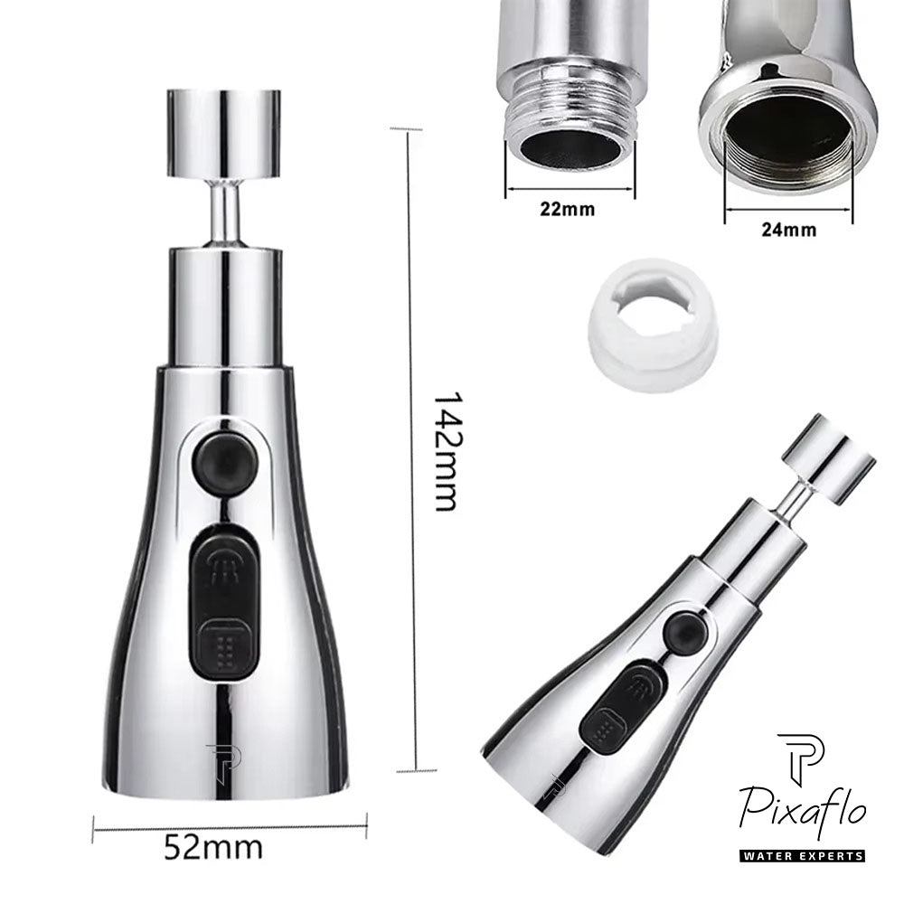 Pixaflo Tap Extender for Kitchen Sink | Flexible Faucet with Tap Extension for Convenient Use Upgrade Your Kitchen Sink with Flexible Tap for Easy Access | Faucet Splash Head | Combo Pack of 2