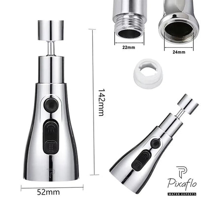 Pixaflo Tap Extender for Kitchen Sink | Flexible Faucet with Tap Extension for Convenient Use Upgrade Your Kitchen Sink with Flexible Tap for Easy Access | Faucet Splash Head | Combo Pack of 2