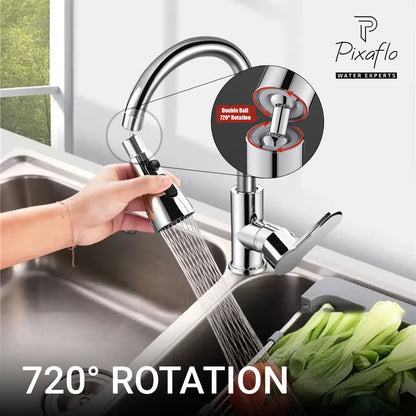 Pixaflo Tap Extender for Kitchen Sink | Flexible Faucet with Tap Extension for Convenient Use Upgrade Your Kitchen Sink with Flexible Tap for Easy Access | Faucet Splash Head | Combo Pack of 2