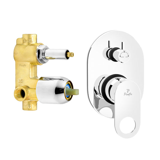 Pixaflo Brass Admix High Flow Single Lever 4 Way / 2 Inlet Diverter | Tic-Tac | Complete Set | Bathroom Shower System | Bathroom Mixer | Chrome Finish