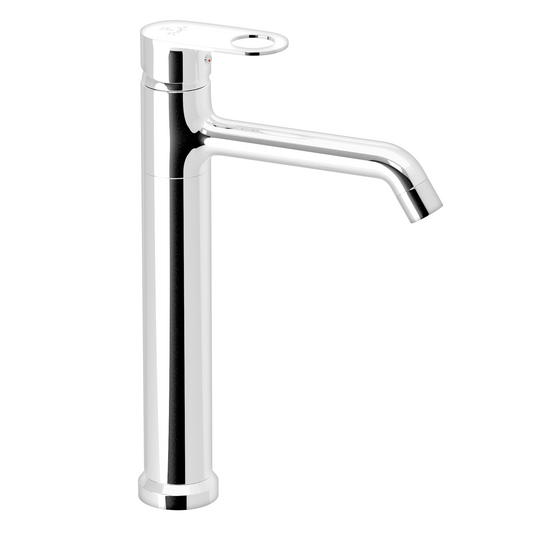 Pixaflo Admix-FX Brass Extended Hot & Cold Single Lever Basin Mixer Tall Boy with 24 inches Braided Hoses | 12 inches Tall | Chrome
