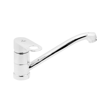 Pixaflo Admix Brass Single Lever Sink Mixer Table Mounted with Swivel Spout and 18 inches Long Braided Hoses | Chrome Finish