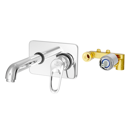 Pixaflo Aquamax Brass Concealed Single Lever Chrome Basin Mixer with Exposed Parts Kit | Complete Set