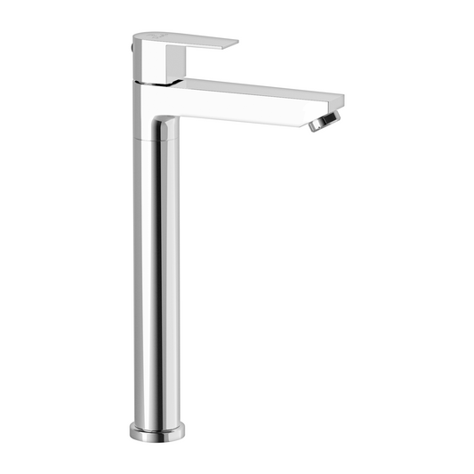 Pixaflo Area Brass Extended Tall Body Pillar Cock 12 inch Tap for Wash Basin | Deck Mounted | Cold Water Tap (Not Hot & Cold Mixer) | Counter Top/Table Top Faucet | Foam Flow | Chrome Finish
