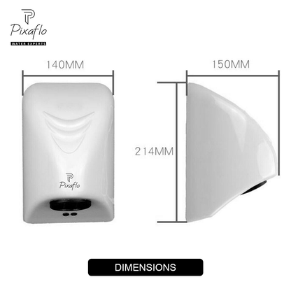 Pixaflo Plastic Automatic Hand Dryer | White | AC Only