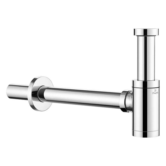 Pixaflo Premium Bottle Trap For Wash Basin and Kitchen Sink with Wall Flange | 12 inches Long Pipe | Chrome Finish
