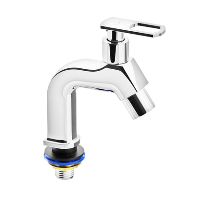 Pixaflo META-A Brass Pillar Tap for Wash Basin | Pillar Cock | Quarter-Turn | Ceramic Disc Cartridge | Foam Flow | Chrome Finish