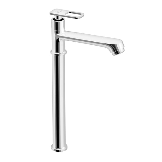 Pixaflo Cassia Brass Extended Tall Body Pillar Cock 12 inch Tap for Wash Basin | Deck Mounted | Cold Water Tap (Not Hot & Cold Mixer) | Counter Top/Table Top Faucet | Foam Flow | Chrome Finish