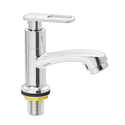 Pixaflo Cassia Brass Pillar Tap for Wash Basin | Pillar Cock | Quarter-Turn | Ceramic Disc Cartridge | Foam Flow | Chrome Finish