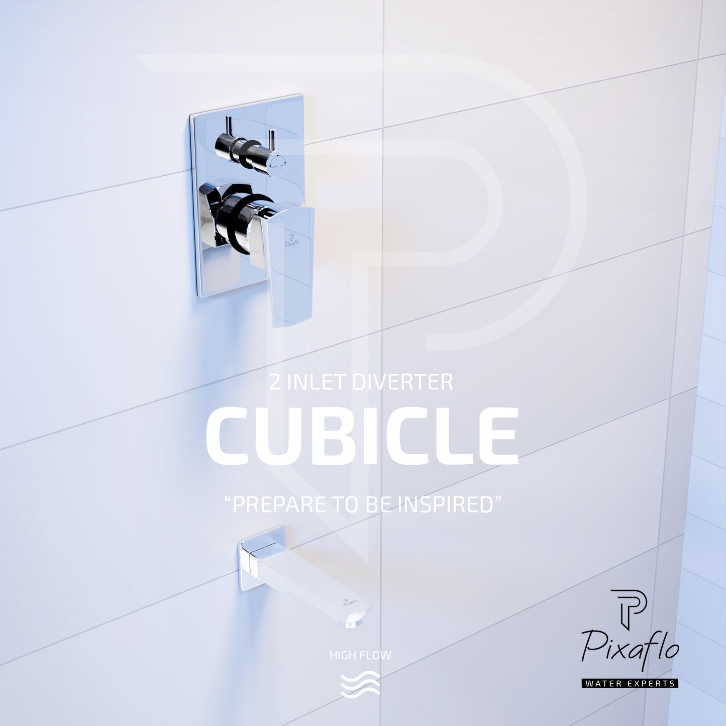 Pixaflo Brass Cubicle High Flow Single Lever 4 Way / 2 Inlet Diverter | Tic-Tac | Complete Set | Bathroom Shower System | Bathroom Mixer | Chrome Finish