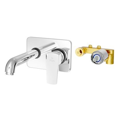 Pixaflo Cubicle Brass Concealed Single Lever Chrome Basin Mixer with Exposed Parts Kit | Complete Set