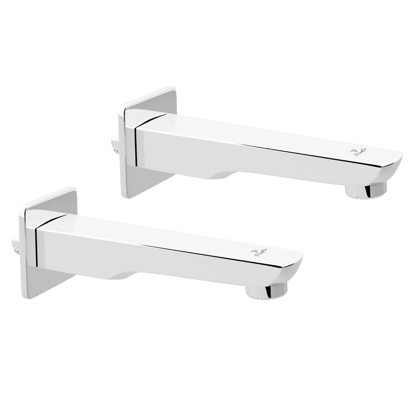 Pixaflo Cubicle Brass Bath Tub Spout with Wall Flange Combo | High Flow | Chrome | Pack of 2
