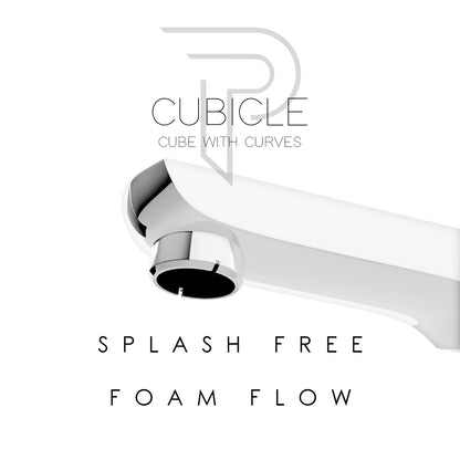 Pixaflo Cubicle Brass Bath Tub Spout with Wall Flange | High Flow | Chrome