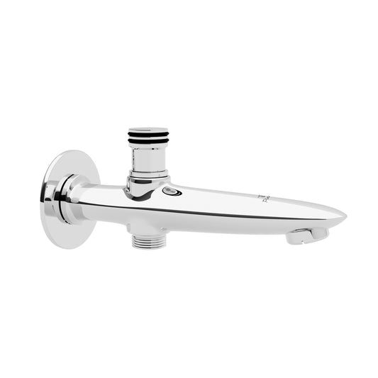 Pixaflo Concorde Brass Bath Tub Diverter Spout with Wall Flange | Tip-Ton | Chrome Finish