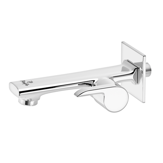 Pixaflo Chocolate Brass Long Body Bib Cock Tap with Wall Flange | Chrome