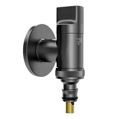 Pixaflo Stainless Steel Laundry Washing Machine Faucet | Outdoor Water Spigot with Handle | Multi-Use Hose Connector Tap, Dishwasher Faucet & Angle Cock – Black (Matte Finish)
