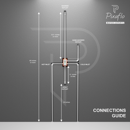 Pixaflo Brass Single Lever 3 Outlet 2 Inlet Diverter Full Set | Chrome | Tic-Tac | Crux
