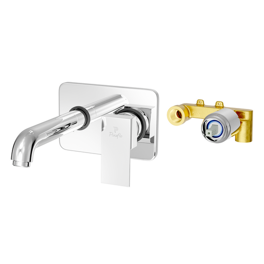 Pixaflo Crux Brass Concealed Single Lever Chrome Basin Mixer with Exposed Parts Kit | Complete Set