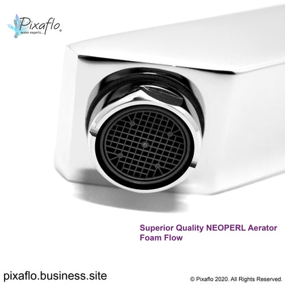 Pixaflo Crux Brass Bath Tub Spout with Wall Flange | High Flow | Chrome
