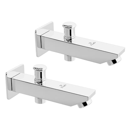 Pixaflo Crux Brass Bath Tub Diverter Spout with Wall Flange Combo | Tip-Ton | Chrome Finish | Pack of 2