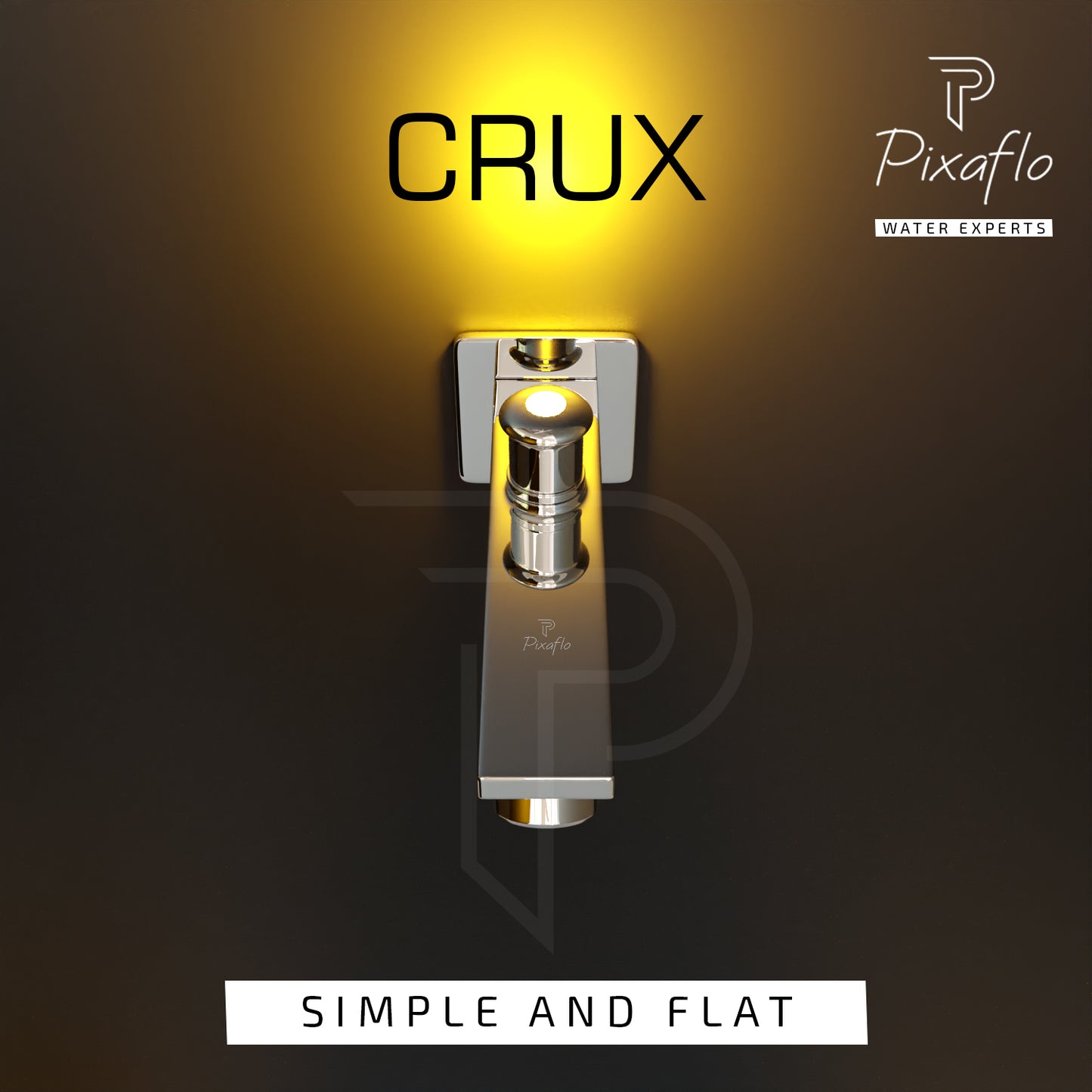 Pixaflo Crux Brass Bath Tub Diverter Spout with Wall Flange Combo | Tip-Ton | Chrome Finish | Pack of 2