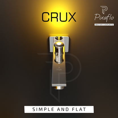 Pixaflo Crux Brass Bath Tub Diverter Spout with Wall Flange Combo | Tip-Ton | Chrome Finish | Pack of 2