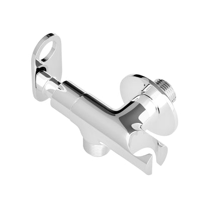Pixaflo Curio Brass Angle Valve with Hook for Health Faucet with Wall Flange | Chrome Finish