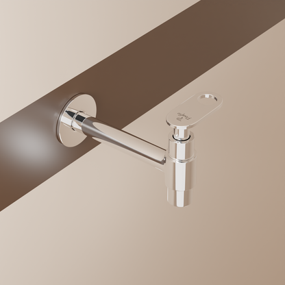 Pixaflo Nexus-O Brass Long Body Bib Cock Tap with Wall Flange Combo | Chrome | Pack of 2