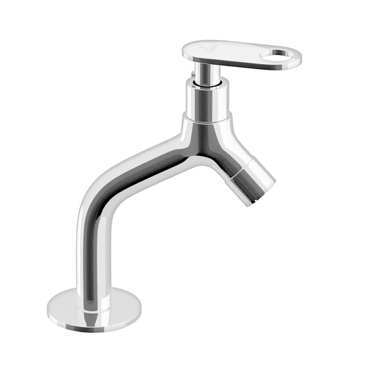 Pixaflo Nexus-O Brass Pillar Tap for Wash Basin | Pillar Cock | Quarter-Turn | Ceramic Disc Cartridge | Foam Flow | 6.5 inches Tall | Chrome Finish