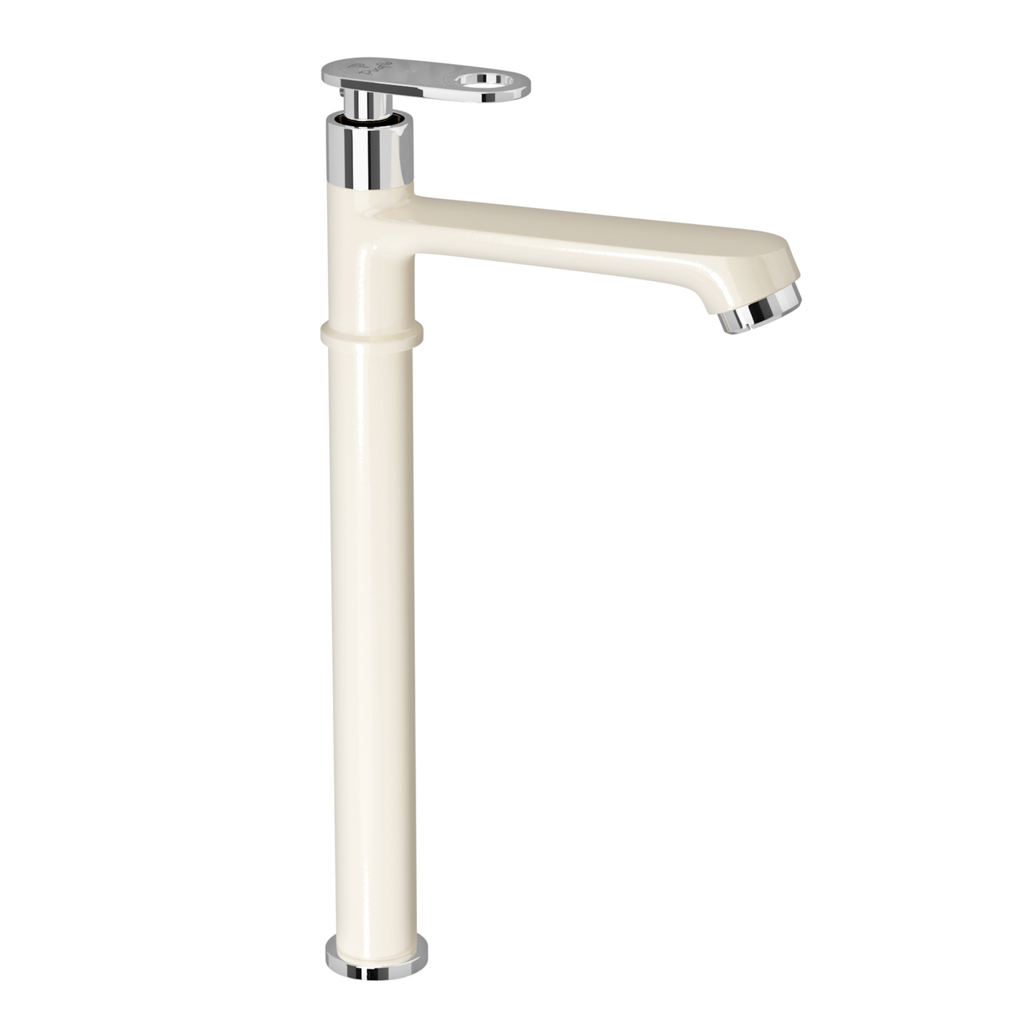 Pixaflo Curio Brass Extended Tall Body Pillar Cock 12 inch Tap for Wash Basin | Deck Mounted | Cold Water Tap (Not Hot & Cold Mixer) | Counter Top/Table Top Faucet | Foam Flow | Ivory Finish