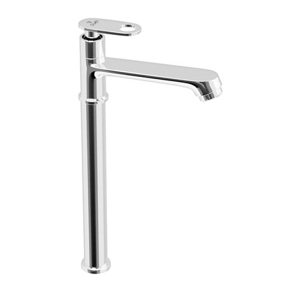 Pixaflo Curio Brass Extended Tall Body Pillar Cock 12 inch Tap for Wash Basin | Deck Mounted | Cold Water Tap (Not Hot & Cold Mixer) | Counter Top/Table Top Faucet | Foam Flow | Chrome Finish