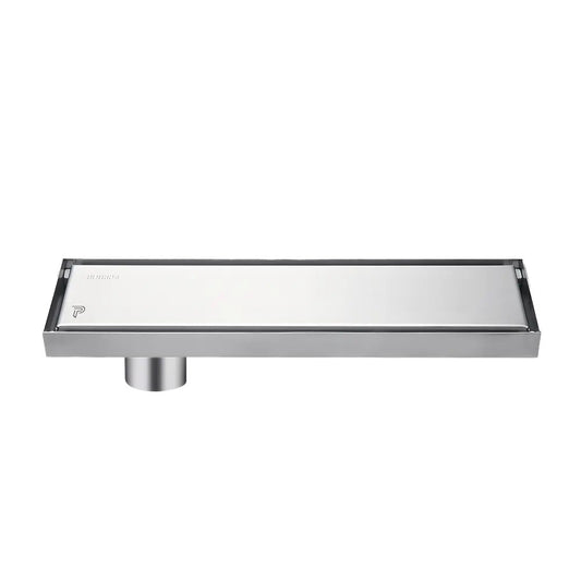 Pixaflo Tile Insert Shower Drain Channel | 12 x 4 inches | Invisible Floor Drain with Cockroach Trap | Side Hole | Compatible with 13mm Tiles | Durable 304 Stainless Steel Drain Jali with Collar