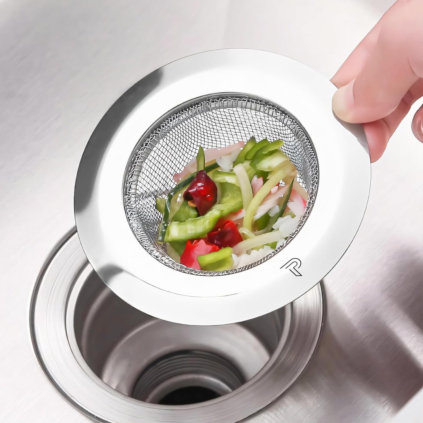 Pixaflo Stainless Steel Sink Strainer Jali for Kitchen Drain – Fine Mesh Filter Stopper for Food Waste – Anti-Clog Sink Drain Basket (4.5 Inch / 11.5 cm)