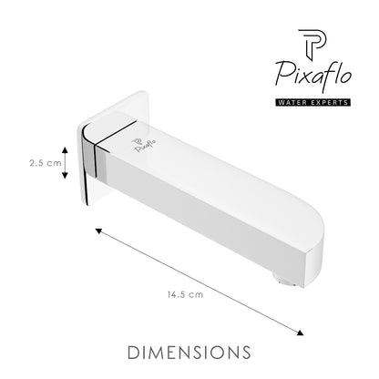 Pixaflo Extant Brass Bath Tub Spout with Wall Flange Combo | High Flow | Chrome | Pack of 2