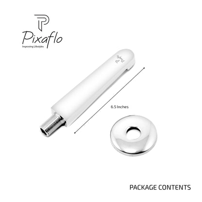 Pixaflo Focus Brass Bath Tub Spout with Wall Flange | High Flow | Chrome