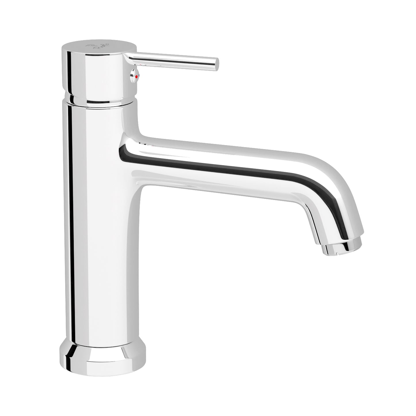 Pixaflo Florent-FX-8 Brass Extended Hot & Cold Single Lever Basin Mixer Tall Boy with 24 inches Braided Hoses | 12 inches Tall | Chrome