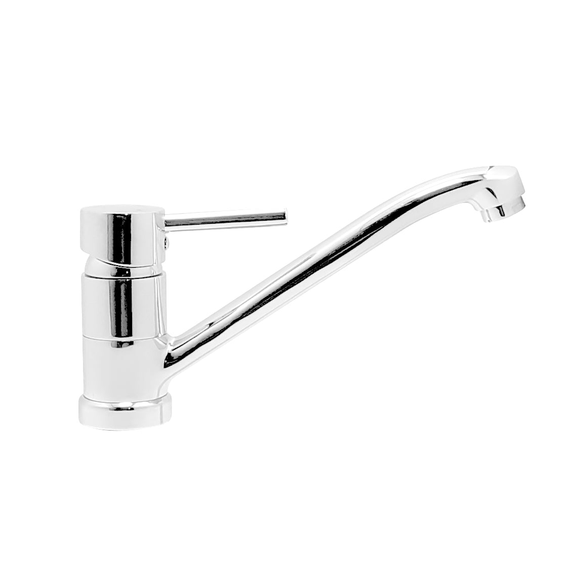 Pixaflo Florent Brass Single Lever Sink Mixer Table Mounted with Swivel Spout and 18 inches Long Braided Hoses | Chrome Finish