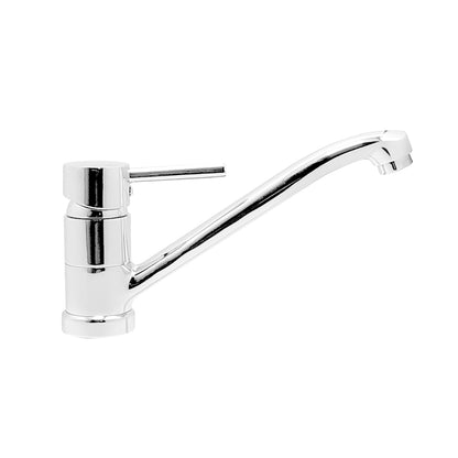 Pixaflo Florent Brass Single Lever Sink Mixer Table Mounted with Swivel Spout and 18 inches Long Braided Hoses | Chrome Finish