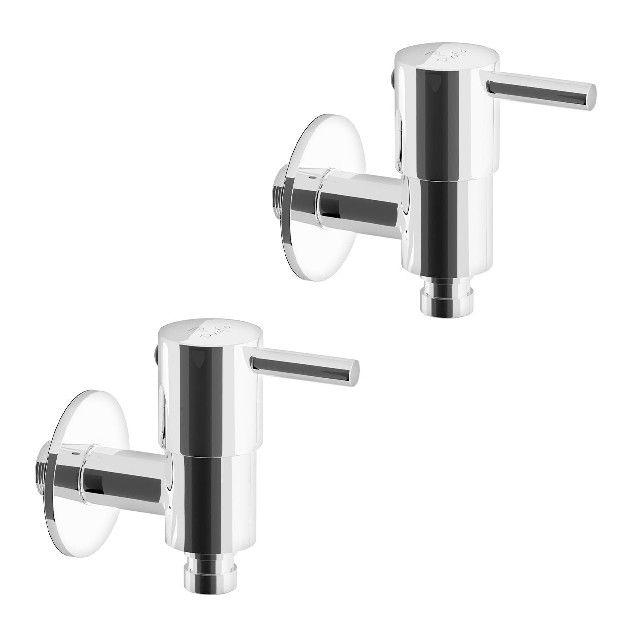 Pixaflo Florent Brass Washing Machine Tap with Wall Flange Combo | Chrome Finish | Pack of 2