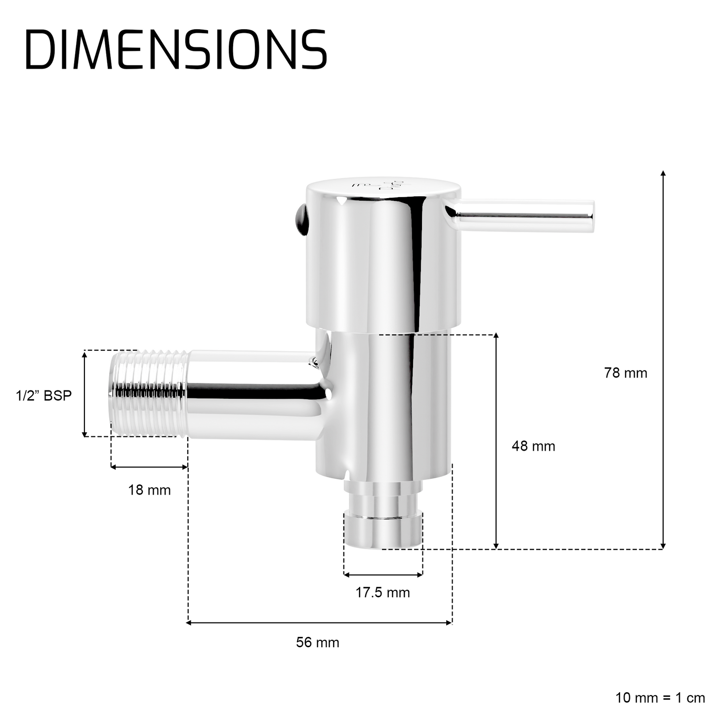 Pixaflo Florent Brass Washing Machine Tap with Wall Flange Combo | Chrome Finish | Pack of 2