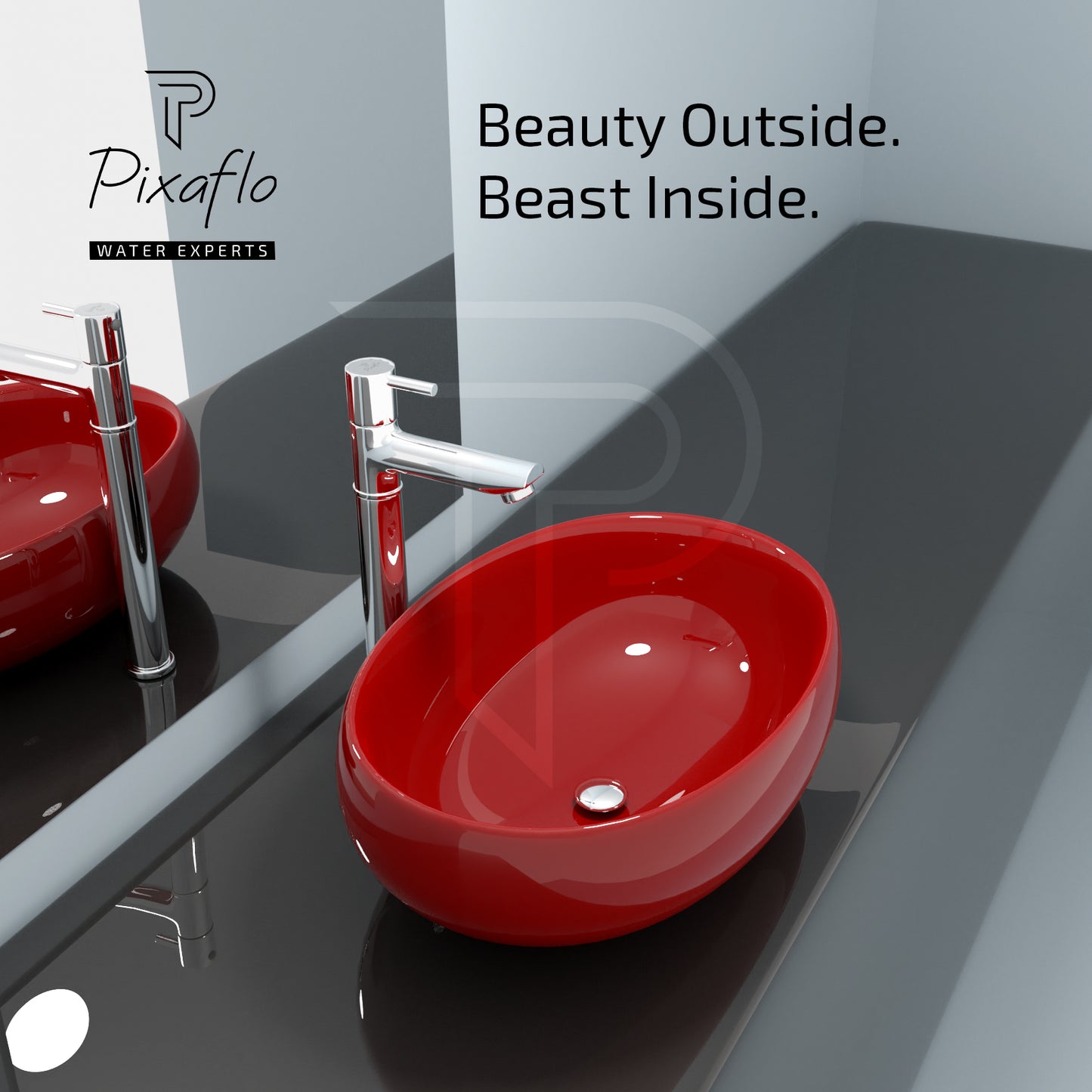 Pixaflo Florent Brass Extended Tall Body Pillar Cock 12 inch Tap for Wash Basin | Deck Mounted | Cold Water Tap (Not Hot & Cold Mixer) | Counter Top/Table Top Faucet | Foam Flow | Chrome Finish