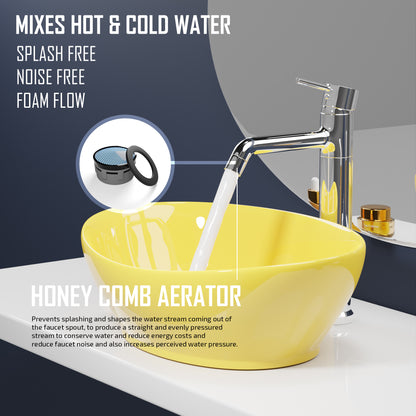 Pixaflo Florent-FX Brass Extended Hot & Cold Single Lever Basin Mixer Tall Boy with 24 inches Braided Hoses | 12 inches Tall | Chrome
