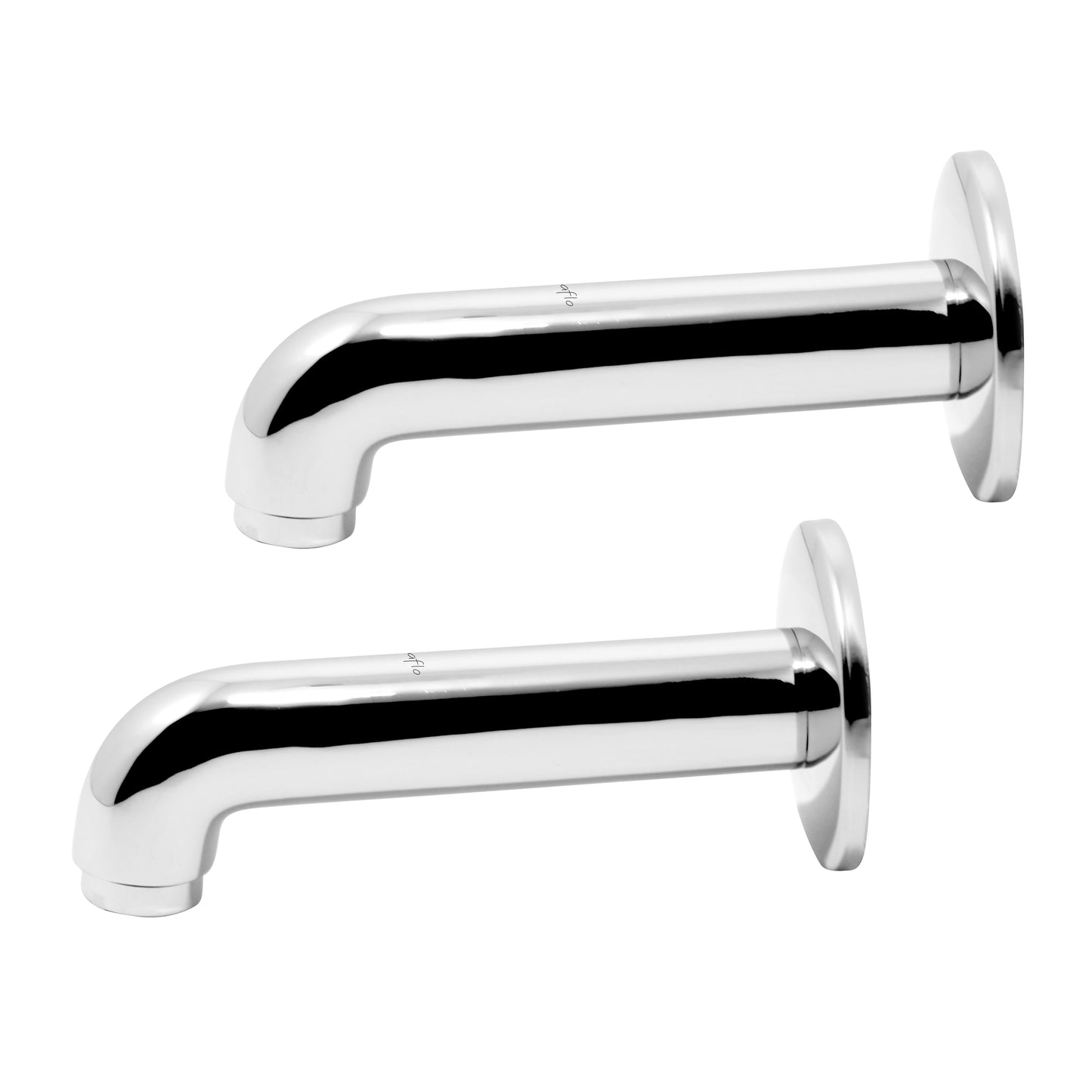 Pixaflo Florent Brass Bath Tub Spout with Wall Flange Combo | High Flow | Chrome | Pack of 2
