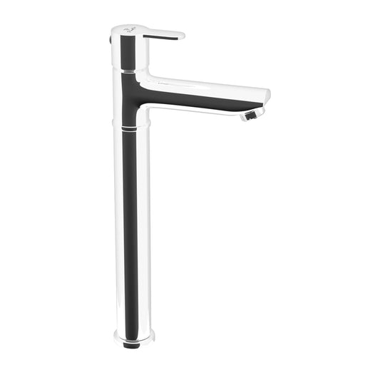 Pixaflo Fission Brass Extended Tall Body Pillar Cock 12 inch Tap for Wash Basin | Deck Mounted | Cold Water Tap (Not Hot & Cold Mixer) | Counter Top/Table Top Faucet | Foam Flow | Chrome Finish