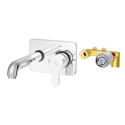 Pixaflo FIssion Brass Concealed Single Lever Chrome Basin Mixer with Exposed Parts Kit | Complete Set