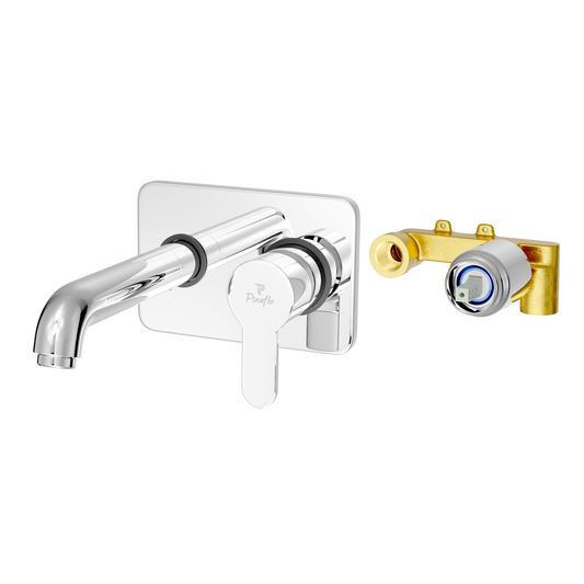 Pixaflo FIssion Brass Concealed Single Lever Chrome Basin Mixer with Exposed Parts Kit | Complete Set